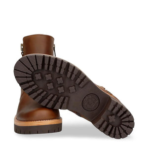 Pauline B9 - Women's Brown Leather Heeled Ankle Boots