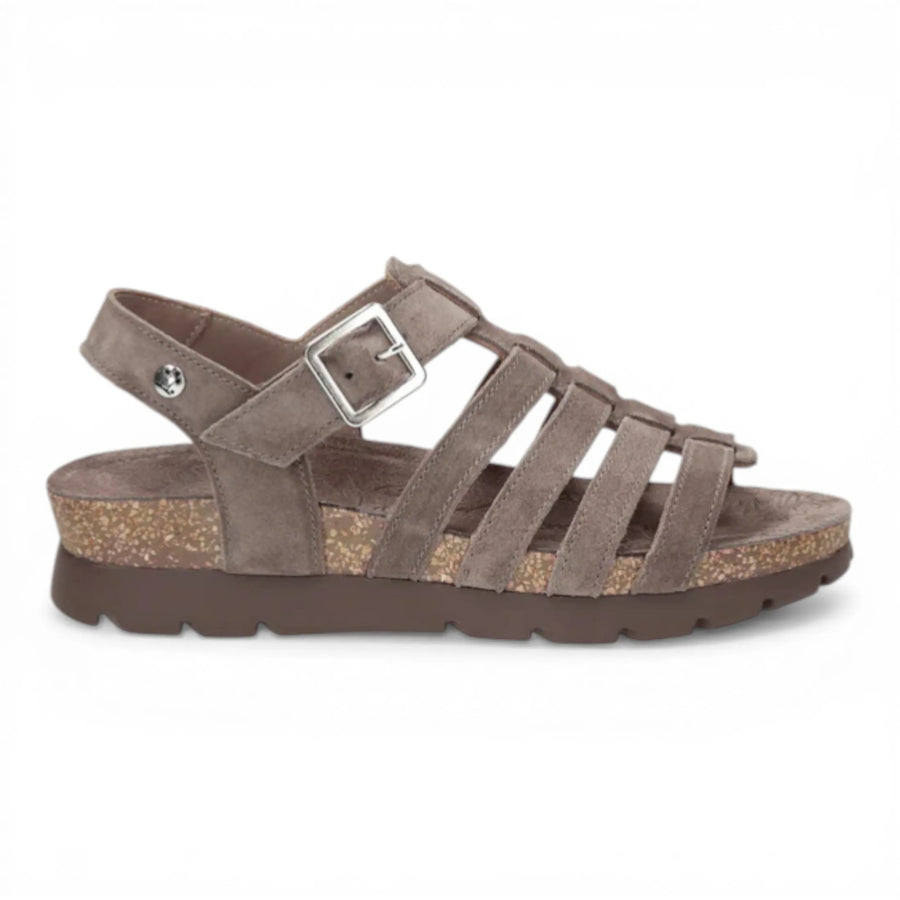 Sasha B6 - Women’s Wedge Stone Grey Suede Leather Sandals