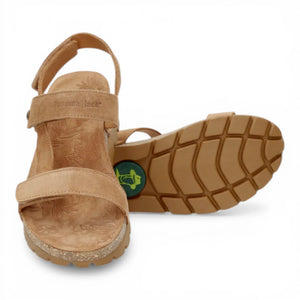 Selma B10 - Women’s Wedge Bark Brown Suede Leather Sandals