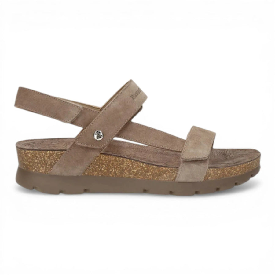 Selma B18 - Women’s Wedge Stone Grey Suede Leather Sandals