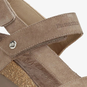 Selma B18 - Women’s Wedge Stone Grey Suede Leather Sandals