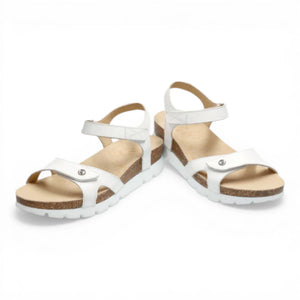 Sulia B1 - Women’s Wedge White Leather Platform Sandals
