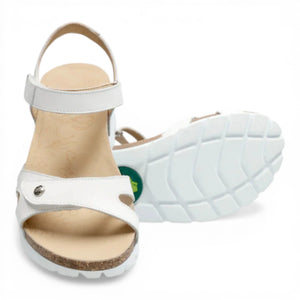 Sulia B1 - Women’s Wedge White Leather Platform Sandals