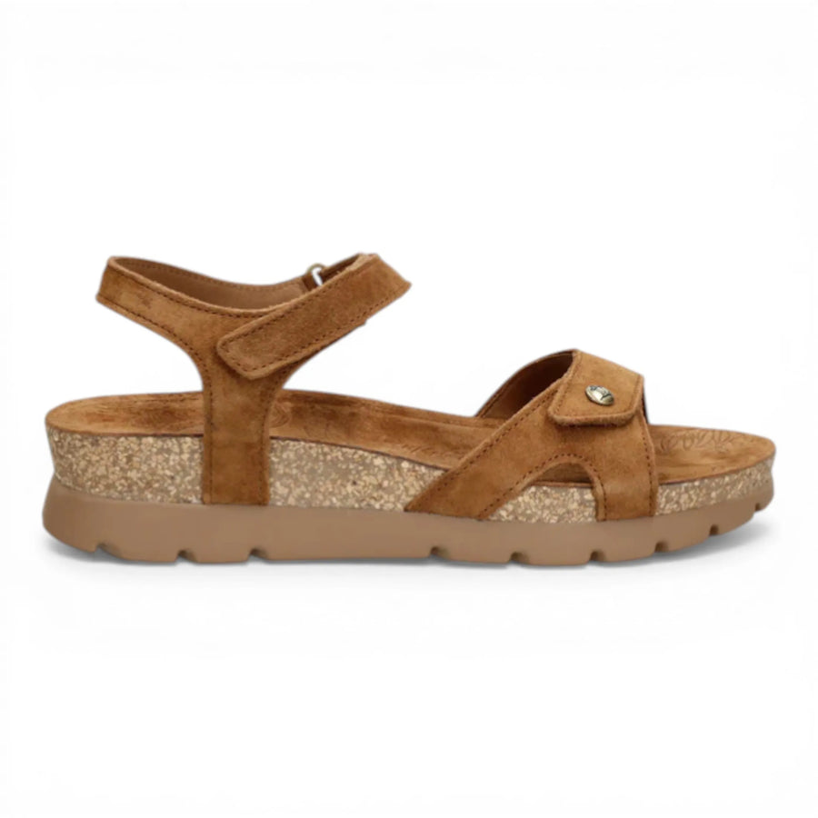 Sulia B26 - Women’s Wedge Brown Suede Leather Sandals