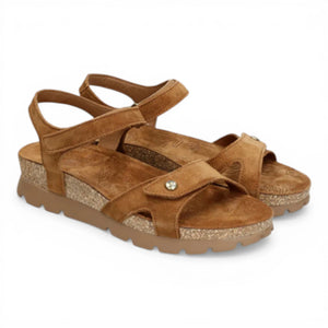 Sulia B26 - Women’s Wedge Brown Suede Leather Sandals