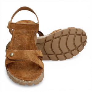 Sulia B26 - Women’s Wedge Brown Suede Leather Sandals