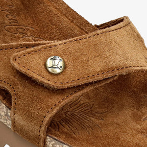Sulia B26 - Women’s Wedge Brown Suede Leather Sandals