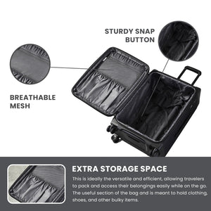 Parker - Suitcase Lightweight Expandable 4 Spinner Wheels-TruClothing