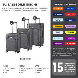 Parker - Suitcase Lightweight Expandable 4 Spinner Wheels-TruClothing