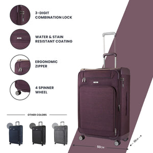 Parker - Suitcase Lightweight Expandable 4 Spinner Wheels-TruClothing