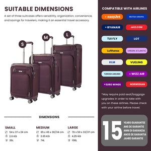 Parker - Suitcase Lightweight Expandable 4 Spinner Wheels-TruClothing