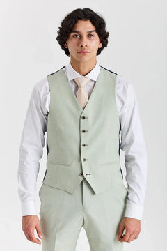 Belmont - Men's Sage Green Tailored Fit Waistcoat