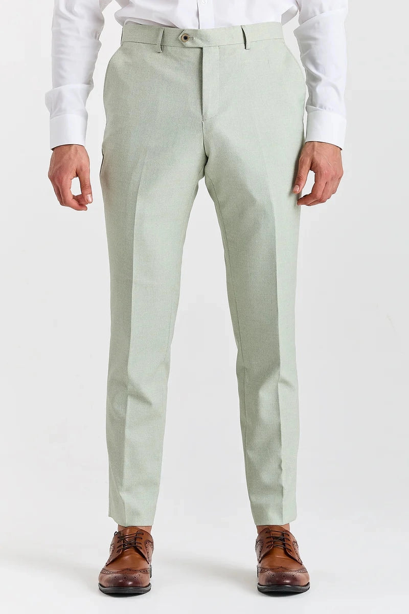 Belmont - Men's Sage Green Trousers-TruClothing
