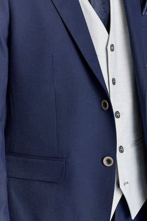 Belmont Navy Suit with Belmont Silver Waistcoat