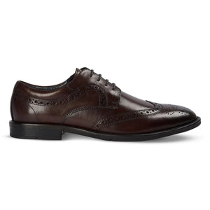 Cambridge - Men's Dark Brown Wingtip Brogue Derby Shoes