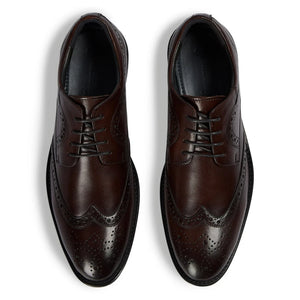 Cambridge - Men's Dark Brown Wingtip Brogue Derby Shoes