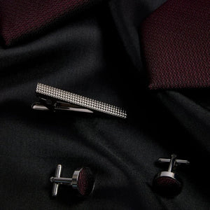 Diamond Neck Tie Gift Set Pocket Square Cuff Links Pin Tie For Shirt Satin-TruClothing