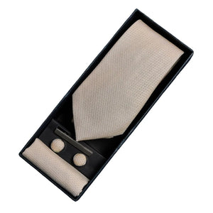 Diamond Neck Tie Gift Set Pocket Square Cuff Links Pin Tie For Shirt Satin-TruClothing