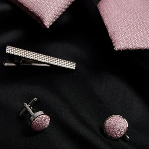 Diamond Neck Tie Gift Set Pocket Square Cuff Links Pin Tie For Shirt Satin-TruClothing