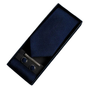 Diamond Neck Tie Gift Set Pocket Square Cuff Links Pin Tie For Shirt Satin-TruClothing