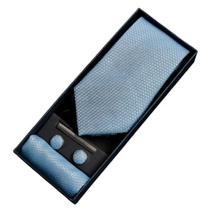 Diamond Neck Tie Gift Set Pocket Square Cuff Links Pin Tie For Shirt Satin-TruClothing