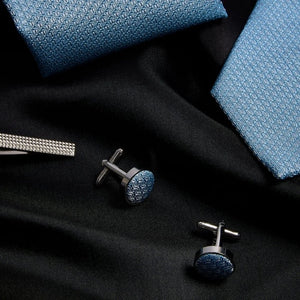 Diamond Neck Tie Gift Set Pocket Square Cuff Links Pin Tie For Shirt Satin-TruClothing
