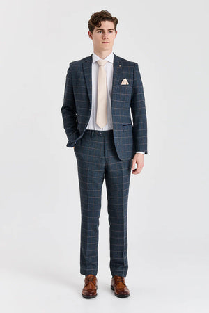 Harris - Men's Navy Tweed Wool Blend Blazer