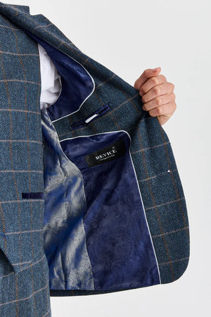 Harris - Men's Navy Tweed Wool Blend Blazer