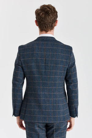 Harris - Men's Navy Tweed Wool Blend Blazer