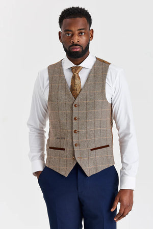 Costume en tweed Harris Brown avec un pantalon Mayfair bleu marine