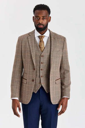 Costume en tweed Harris Brown avec un pantalon Mayfair bleu marine