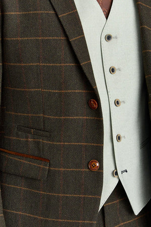 Harris Green Check Tweed Suit with Belmont Sage Waistcoat