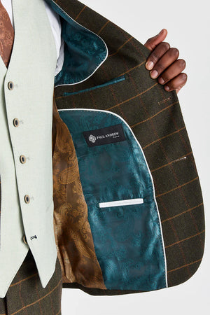 Harris Green Check Tweed Suit with Belmont Sage Waistcoat