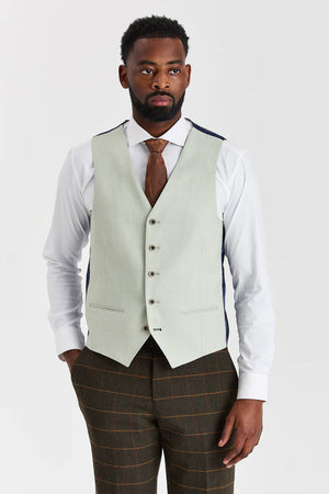 Harris Green Check Tweed Suit with Belmont Sage Waistcoat