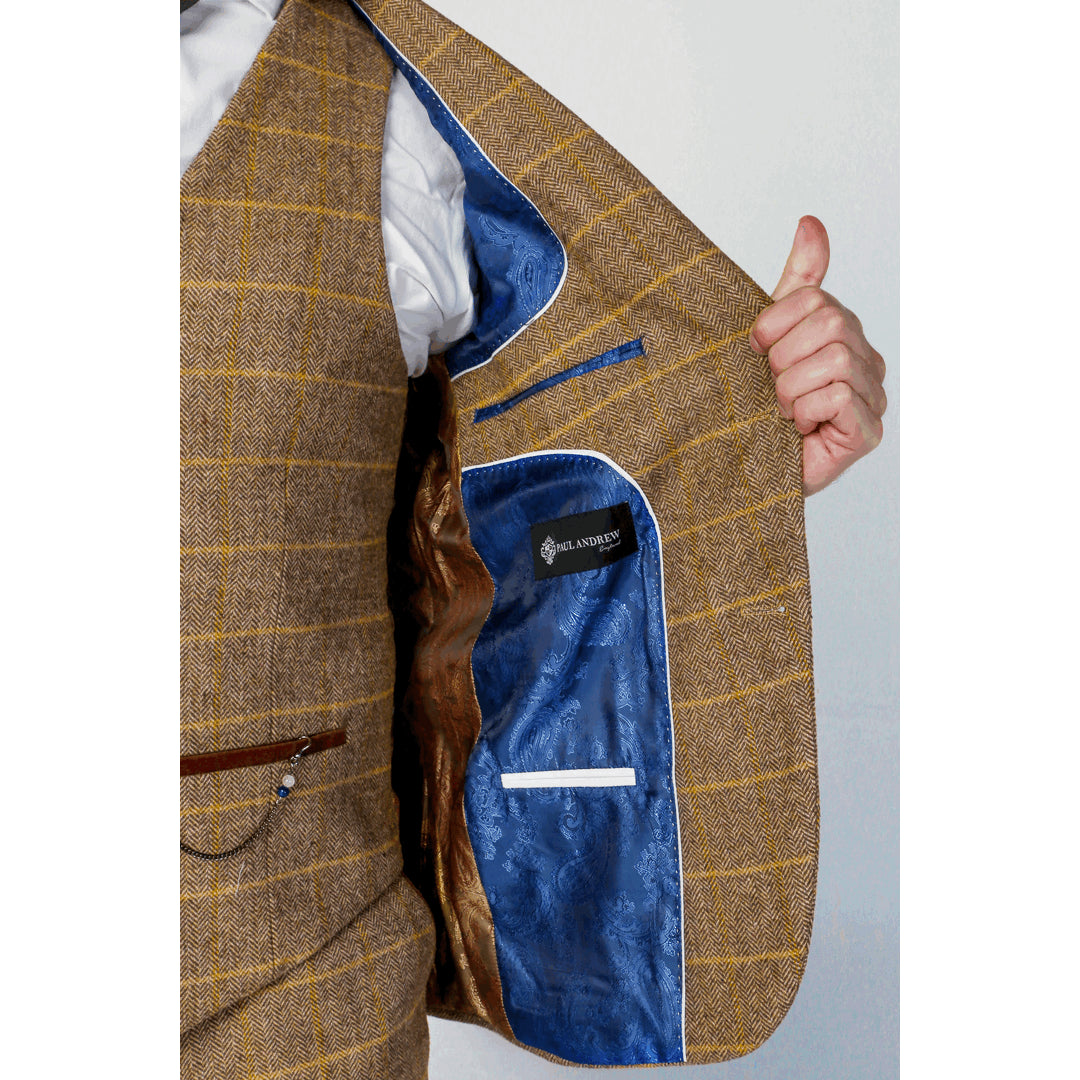 Harris - Men's Brown Tweed Blazer