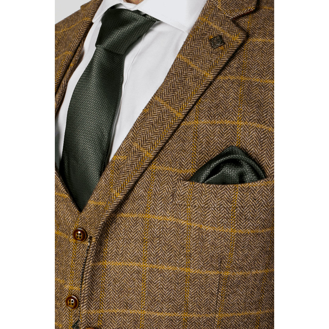 Harris - Blazer de tweed marrón masculino