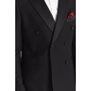 Harry - Men's Black 2 Piece Double Breasted Tuxedo Suit-TruClothing