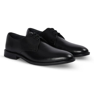 Henley - Men's Black Classic Plain Toe Derby Shoes