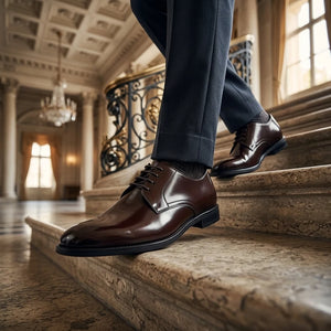 Henley - Men's Brown Classic Plain Toe Derby Shoes