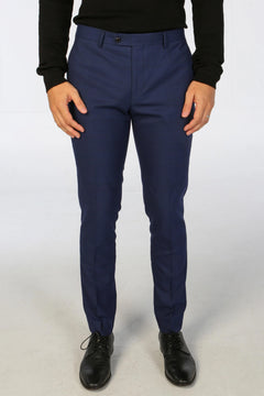 Mark - Pantalon à carreaux bleu marine pour homme
