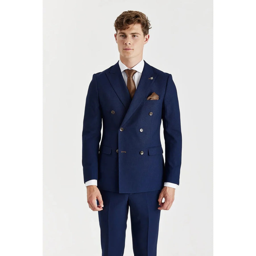 Mayfair - Men's Navy 2 Piece Double Brested Suit-TruClothing