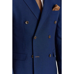 Mayfair - Men's Navy Birdseye Double Breasted Blazer-TruClothing