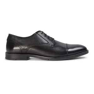 Regent - Men's Black Burnished Leather Derby Shoes