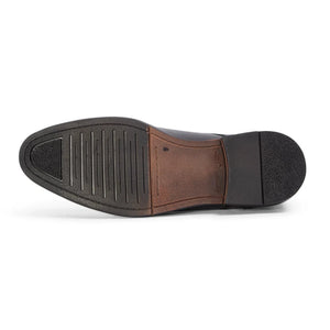 Regent - Men's Black Burnished Leather Derby Shoes