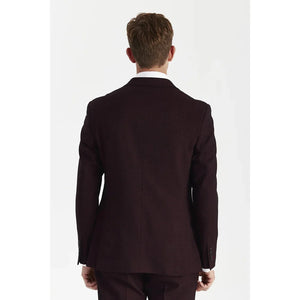 Regent - Men's Burgundy 2 Piece Double Breasted Suit-TruClothing