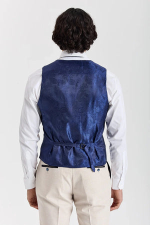 Regent - Men's Cream Check Waistcoat-TruClothing