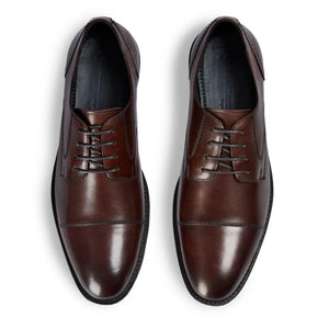 Regent - Men's Dark Brown Burnished Leather Derby Shoes