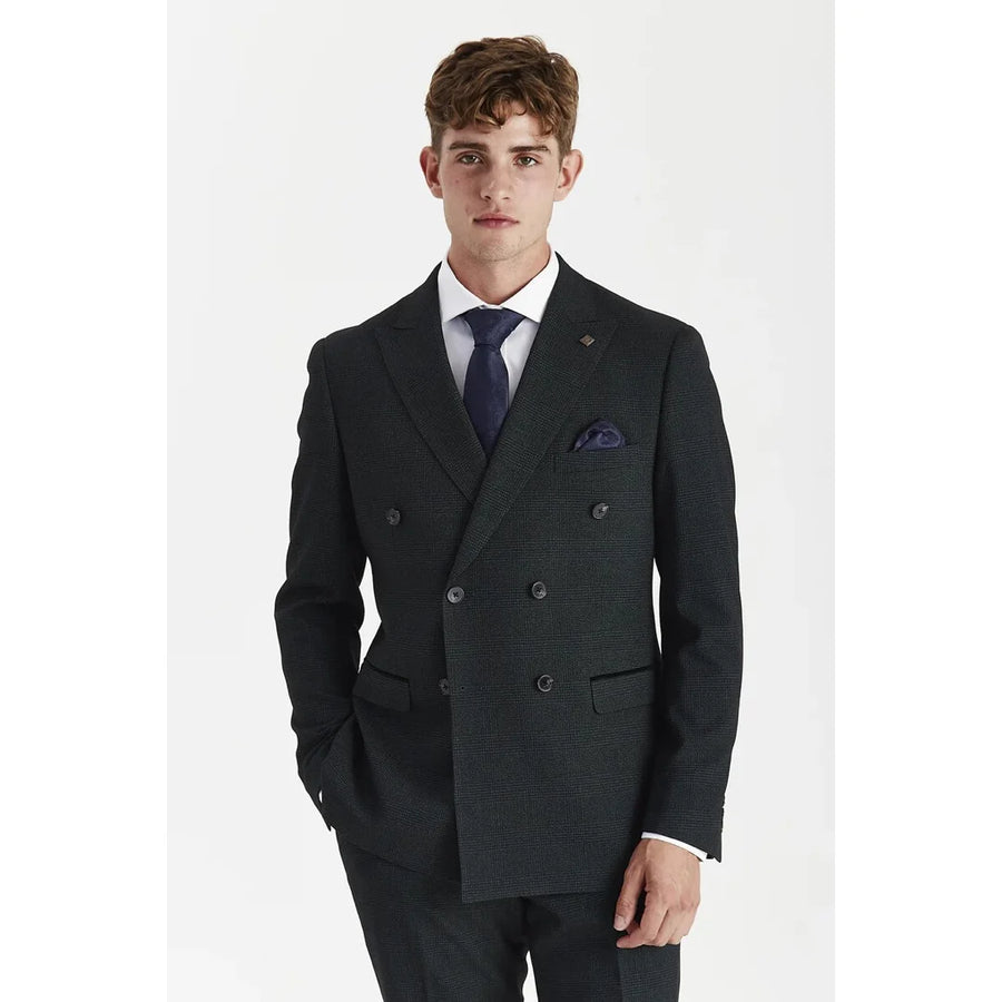 Regent - Men's Green 2 Piece Double Breasted Suit-TruClothing