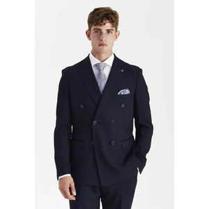 Regent - Men's Navy 2 Piece Double Breasted Suit-TruClothing