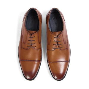 Regent - Men's Tan Brown Burnished Leather Derby Shoes